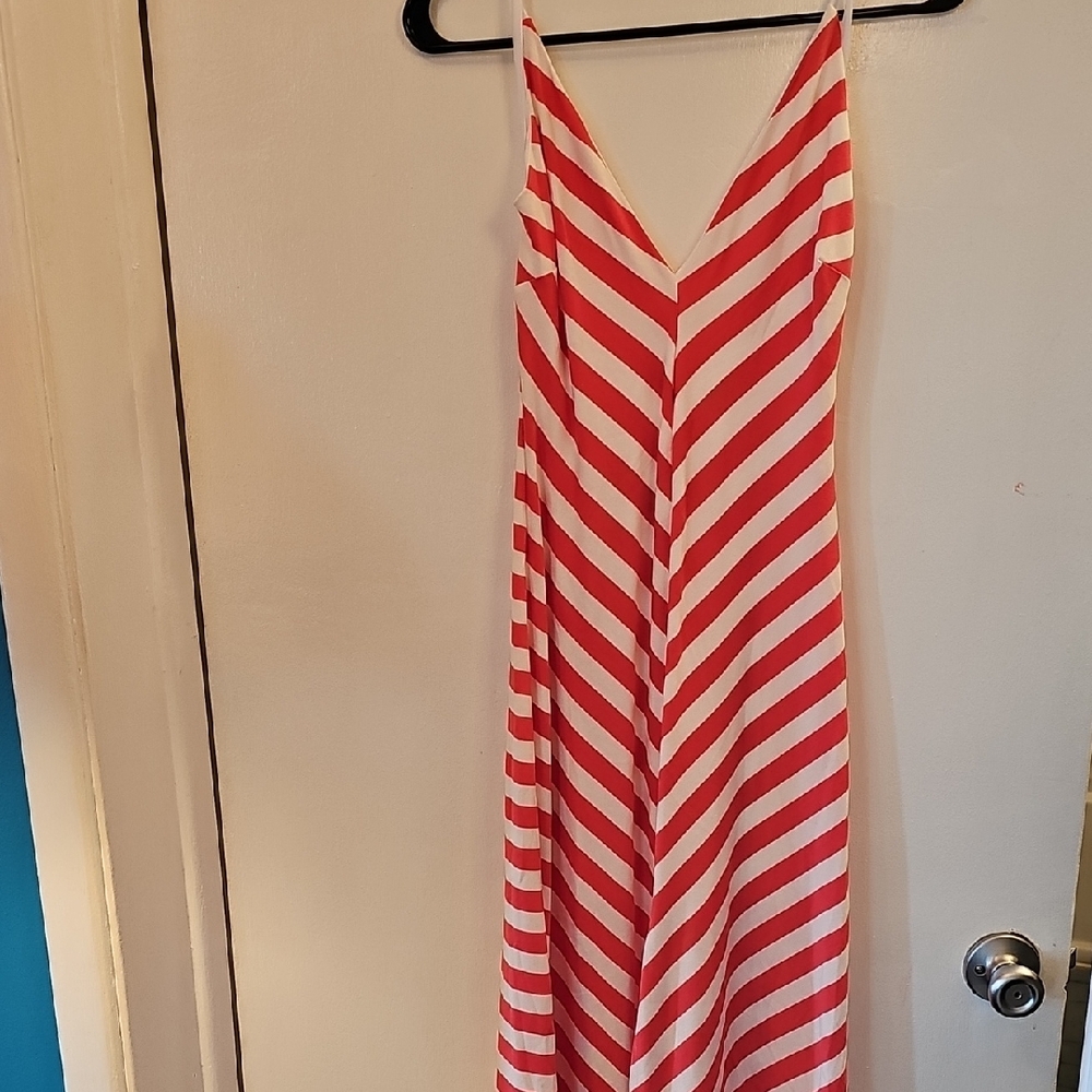 Charlotte Russe Pink and White Striped Maxi Dress